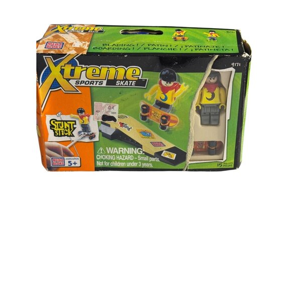 Mega Bloks Xtreme Sports Skate Stunt Stick Set 15 Pieces Ages 5+ - Picture 3 of 10